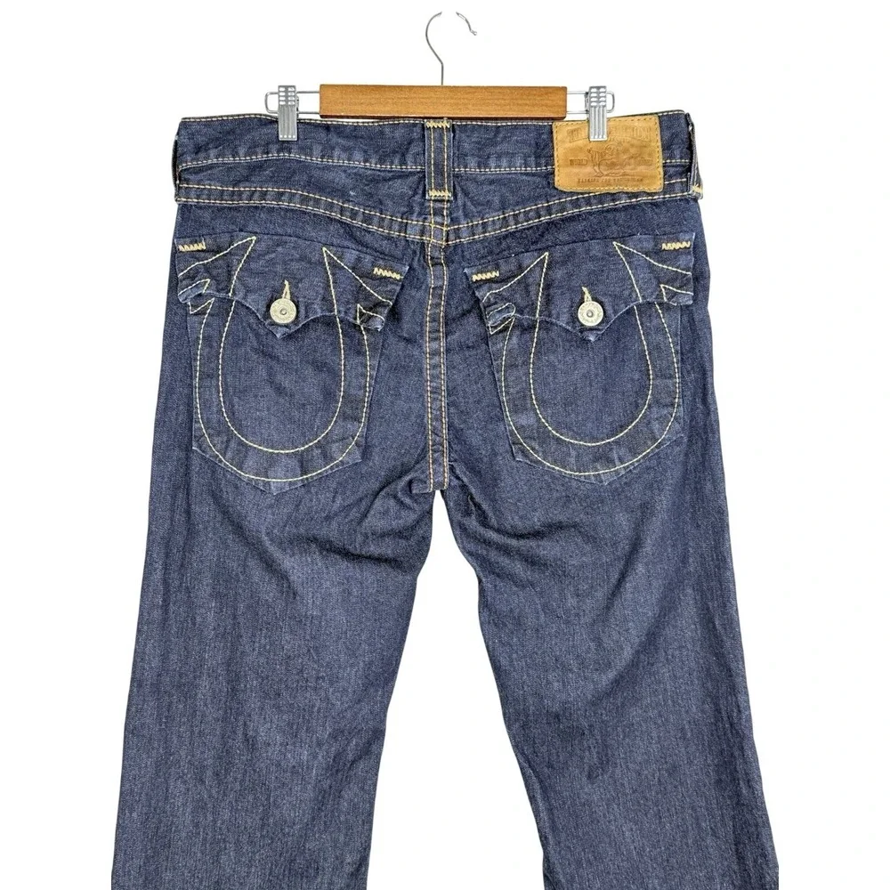 TRUE RELIGION Mens Jeans Billy BIG T Heritage Pockets RARE 36 x 32 Dark Wash